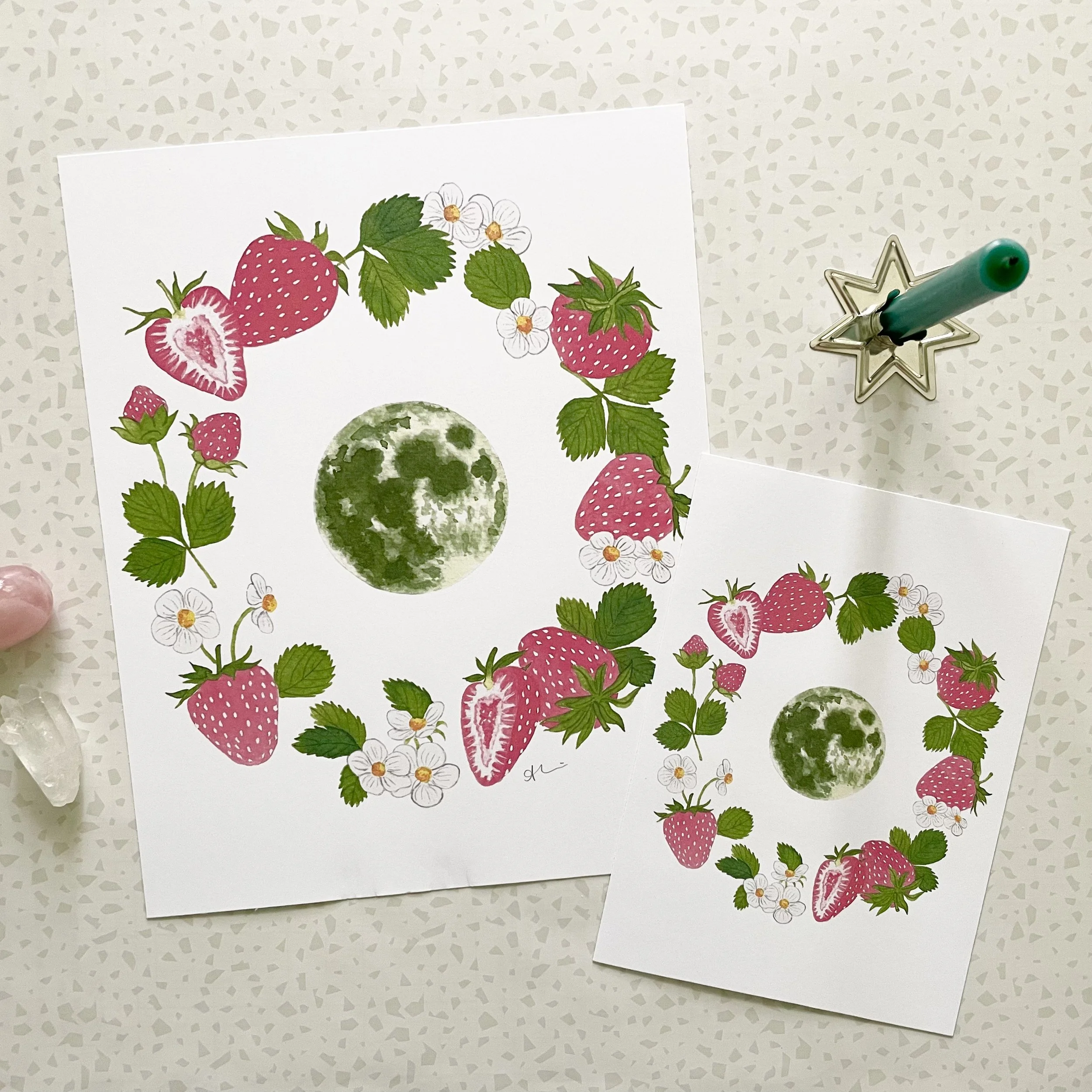 Strawberry Moon Art Print — Amy Richards Illustration